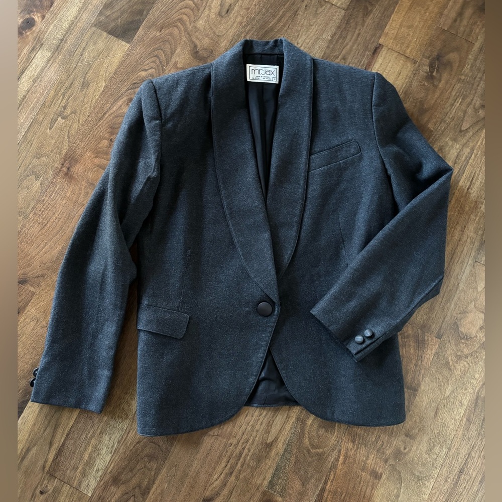 Vintage Mr Jax Pure Wool Blazer (charcoal)